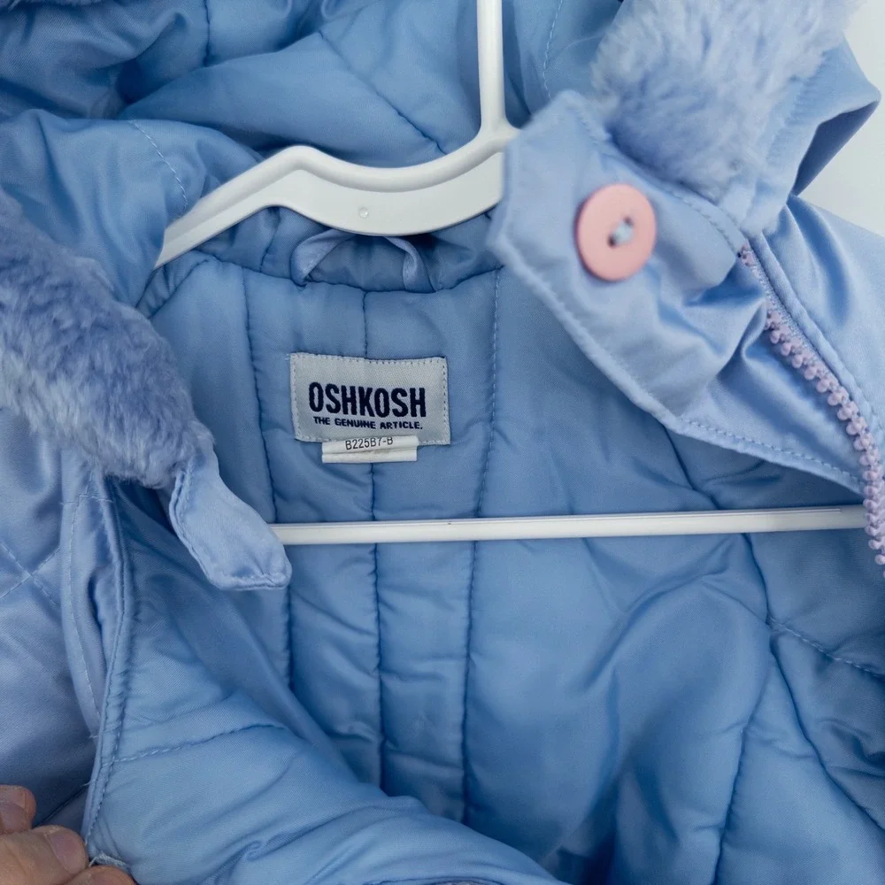 Vintage OshKosh Purple Baby Snowsuit Girls 12M‎  Floral Embroidery 90s Mittens